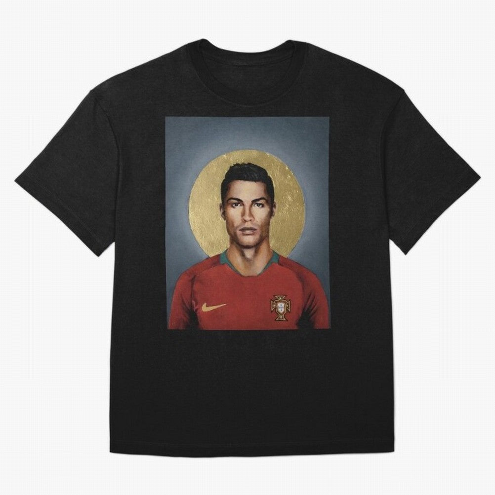 Cristiano Ronaldo CR7 Saint Portugal Football Legend Fan Art Oversized T-Shirt Step into Global Football Passion for FIFA World Cup 2026 USA Canada Mexico, Capturing Messi and Cristiano Ronaldo, France, Classic Soccer Heritage, Championship