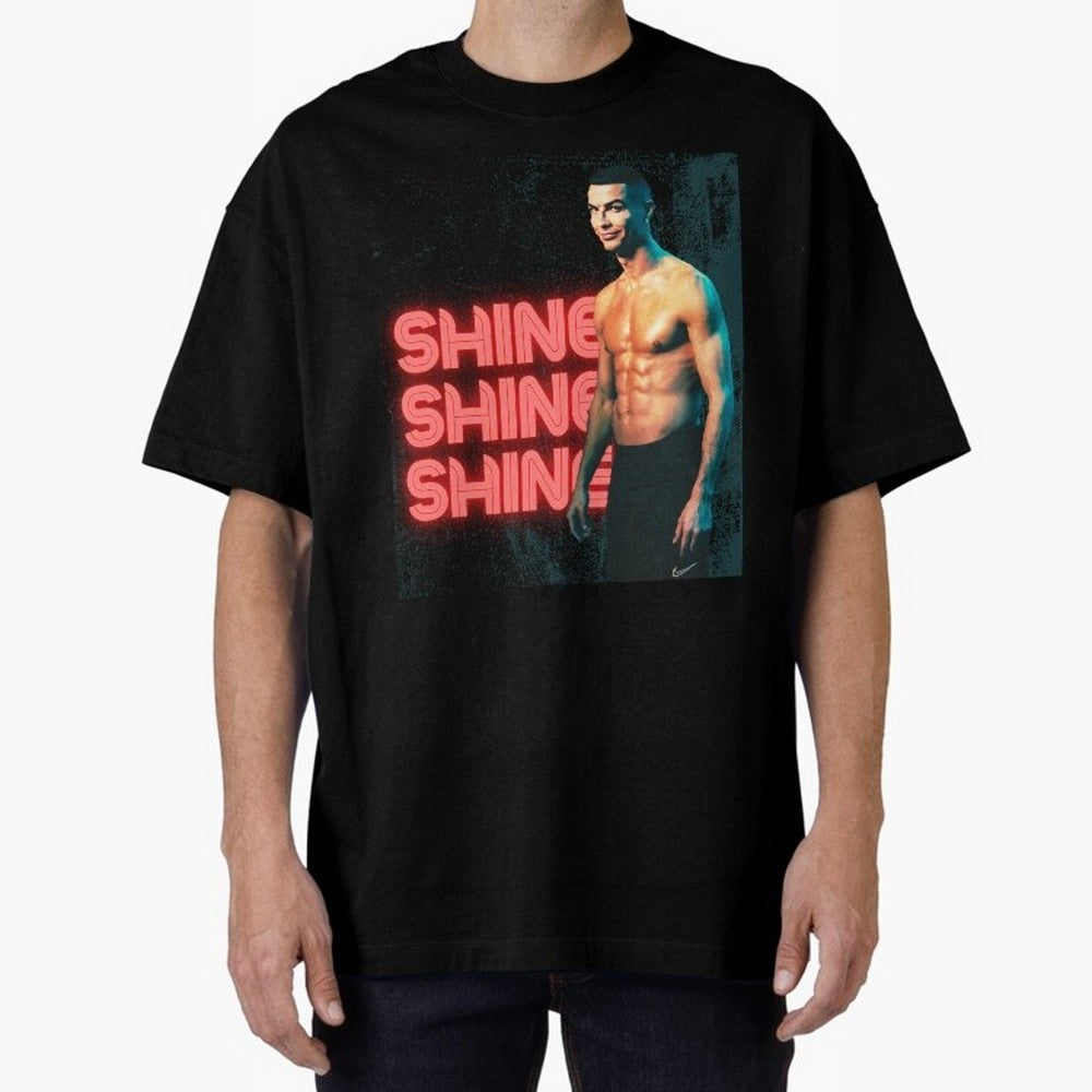 Cristiano Ronaldo Shine Oversized T-Shirt Step into Match Day Hype around FIFA World Cup 2026 USA Canada Mexico, Mbappe and Neymar, Spain and Netherlands, Match Day Excitement, Supporter Culture, Golden Goals and Global Football Passion; Ideal for