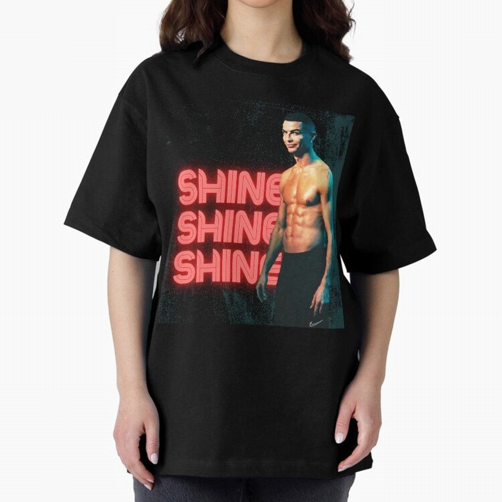 Cristiano Ronaldo Shine Oversized T-Shirt Step into Match Day Hype around FIFA World Cup 2026 USA Canada Mexico, Mbappe and Neymar, Spain and Netherlands, Match Day Excitement, Supporter Culture, Golden Goals and Global Football Passion; Ideal for