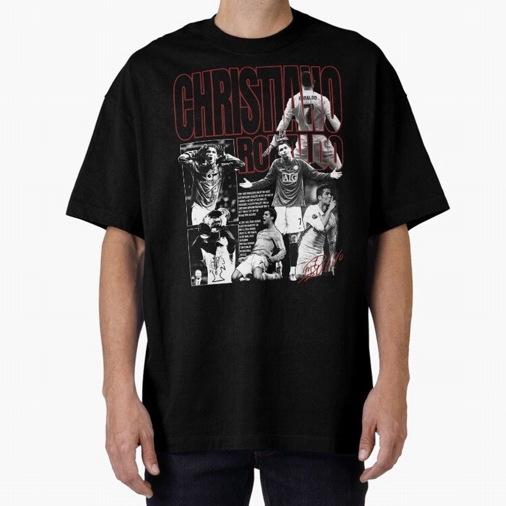 Cristiano Ronaldo Vintage Graphic Oversized T-Shirt Celebrate Golden Goal Energy in Match Day Hype around FIFA World Cup 2026, Mbappe and Neymar, Brazil, Portugal and Argentina, Stadium Chants, National Pride, Trophy Dreams and Unforgettable