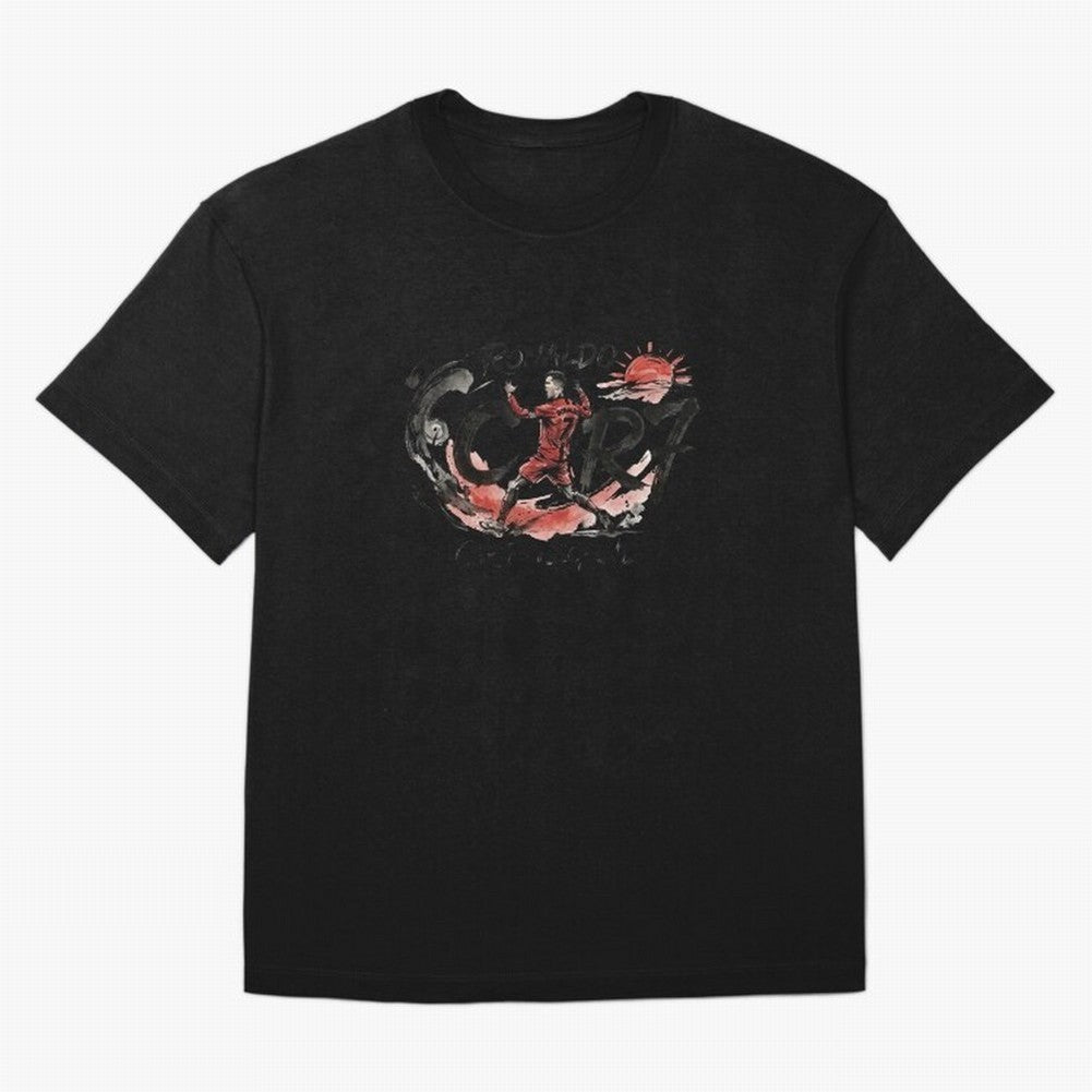 Cristiano Ronaldo CR7 Legend Japanese Ink Art Style Oversized T-Shirt Keep the Legacy of FIFA World Cup 2026 for Fans of Messi, CR7 and Mbappe and Brazil, Bringing Fan Favorite Moments, National Team Passion, Big Match Drama and Soccer History;