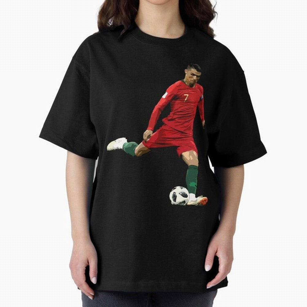 Cristiano Ronaldo Oversized T-Shirt Carry Match Day Hype around FIFA World Cup 2026, Messi, Neymar and Mbappe, Argentina, France and Brazil, Football History, Final Match Energy, Crowd Noise and Once in a Lifetime Moments; Great for Supporters Who