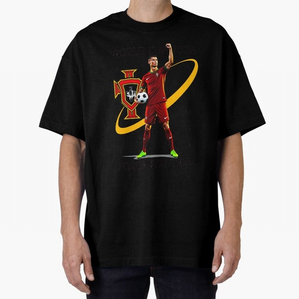 FIFA World Cup 2026 - Portugal Fan Oversized T-Shirt Honor the Football Icons of FIFA World Cup 2026 for Fans of Messi and Portugal, Bringing Fan Favorite Moments, National Team Passion, Big Match Drama and Soccer History; Ideal for Football Dads,