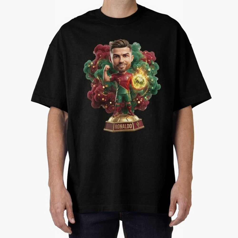 Ronaldo Portugal 2026 - Legend Soccer Chibi 3D Oversized T-Shirt Honor Football Greatness during FIFA World Cup 2026 USA Canada Mexico for Fans of Haaland and England, Bringing Stadium Chants, National Pride, Trophy Dreams and Unforgettable