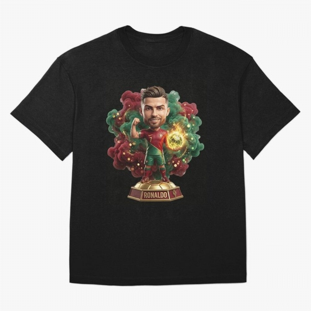 Ronaldo Portugal 2026 - Legend Soccer Chibi 3D Oversized T-Shirt Honor Football Greatness during FIFA World Cup 2026 USA Canada Mexico for Fans of Haaland and England, Bringing Stadium Chants, National Pride, Trophy Dreams and Unforgettable