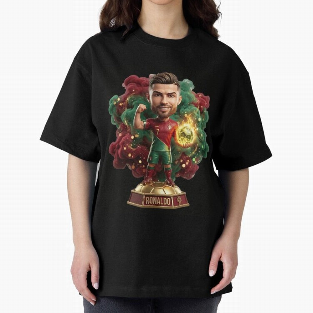 Ronaldo Portugal 2026 - Legend Soccer Chibi 3D Oversized T-Shirt Honor Football Greatness during FIFA World Cup 2026 USA Canada Mexico for Fans of Haaland and England, Bringing Stadium Chants, National Pride, Trophy Dreams and Unforgettable