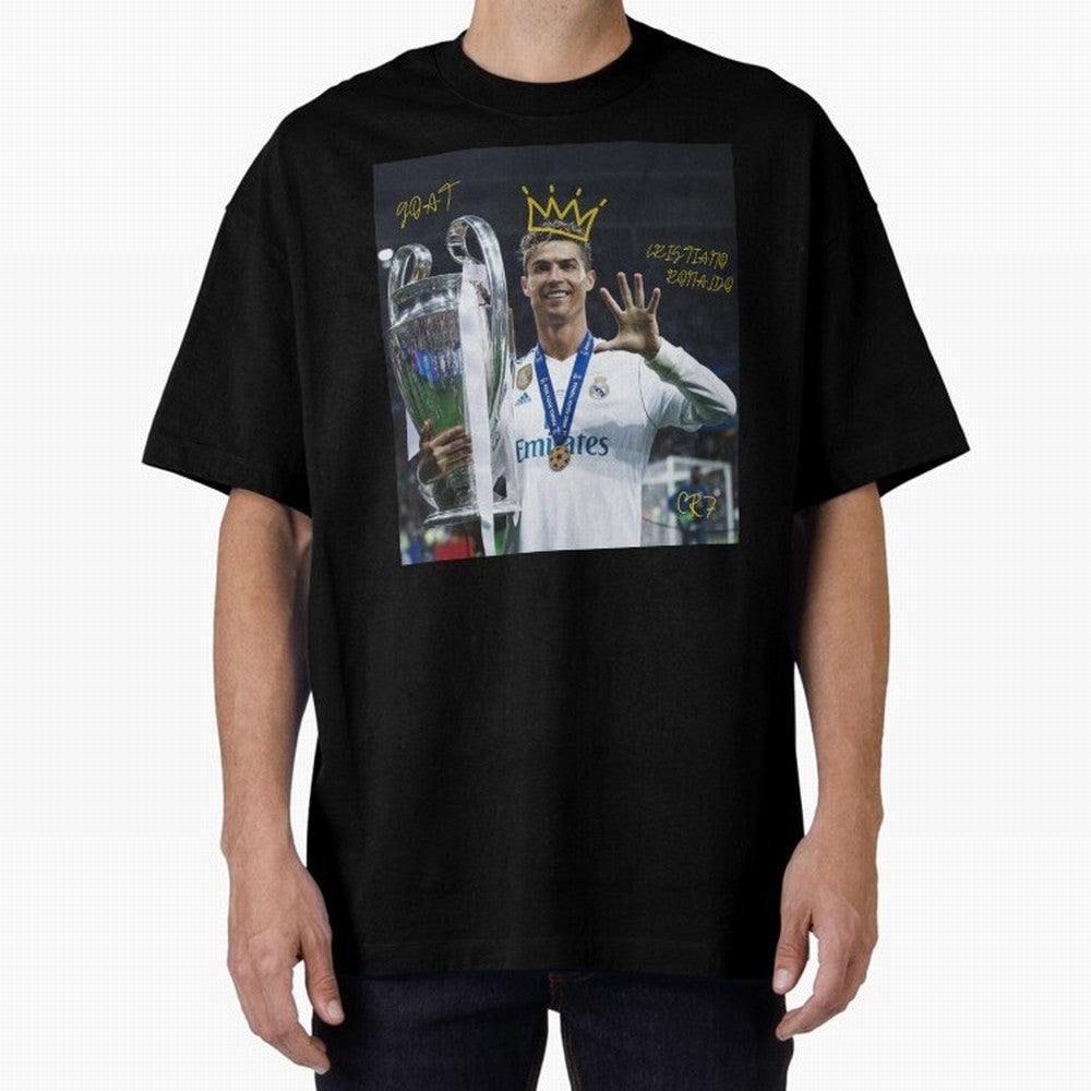 Cristiano Ronaldo- GOAT Oversized T-Shirt Celebrate National Team Dreams in the FIFA World Cup 2026 Journey through Haaland and Mbappe Highlights, Argentina and Brazil Pride, Supporter Pride, Iconic Celebrations, Legendary Names and Global Match