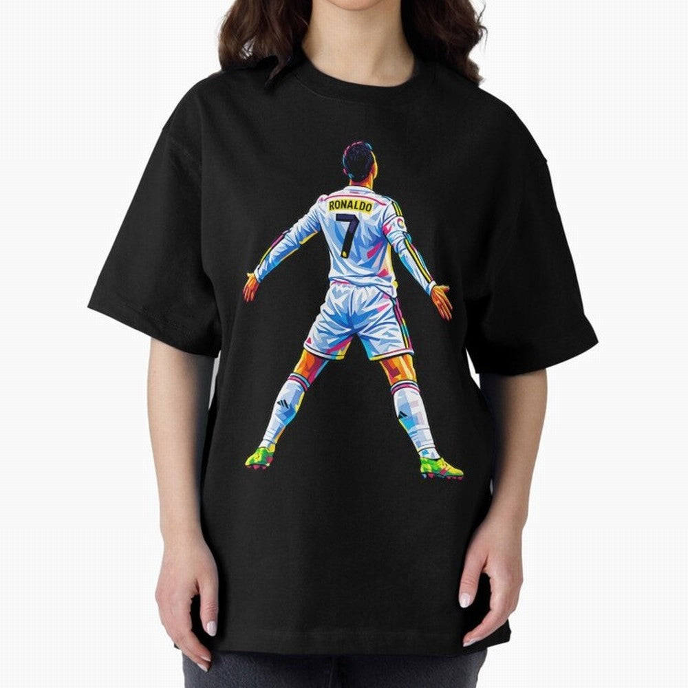 The GOAT Ronaldo Oversized T-Shirt Remember Iconic Moments from FIFA World Cup 2026 for Fans of Mbappe and Neymar and Spain and Netherlands, Bringing Supporter Pride, Iconic Celebrations, Legendary Names and Global Match Day Energy; Created for