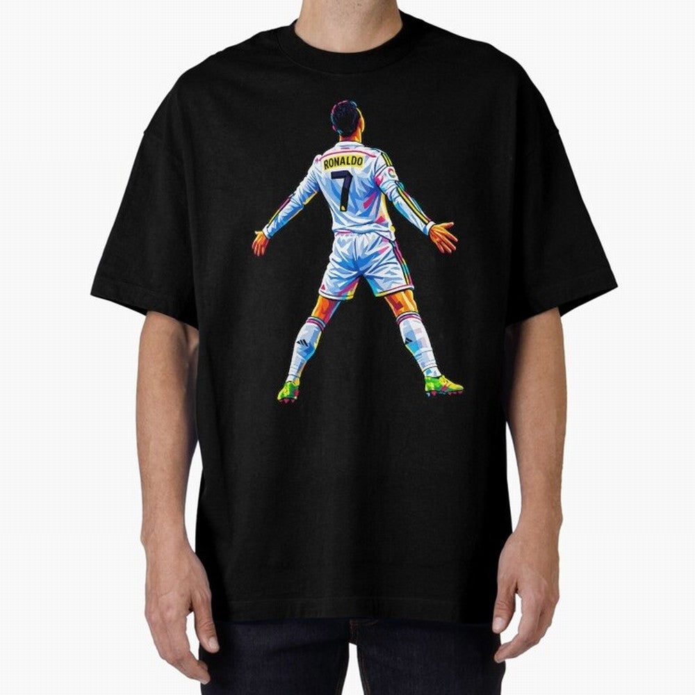 The GOAT Ronaldo Oversized T-Shirt Remember Iconic Moments from FIFA World Cup 2026 for Fans of Mbappe and Neymar and Spain and Netherlands, Bringing Supporter Pride, Iconic Celebrations, Legendary Names and Global Match Day Energy; Created for