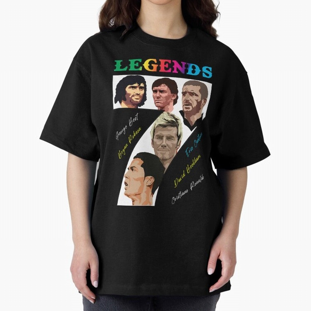 LEGENDS OF FOOTBALL Oversized T-Shirt Embrace Global Football Passion for FIFA World Cup 2026, Featuring Neymar, Spain and Netherlands, Sports Nostalgia, International Competition, Famous Players and Unforgettable Victories; Perfect for Fans,