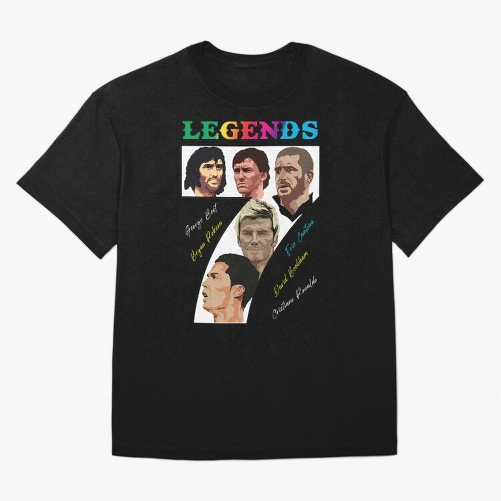 LEGENDS OF FOOTBALL Oversized T-Shirt Embrace Global Football Passion for FIFA World Cup 2026, Featuring Neymar, Spain and Netherlands, Sports Nostalgia, International Competition, Famous Players and Unforgettable Victories; Perfect for Fans,