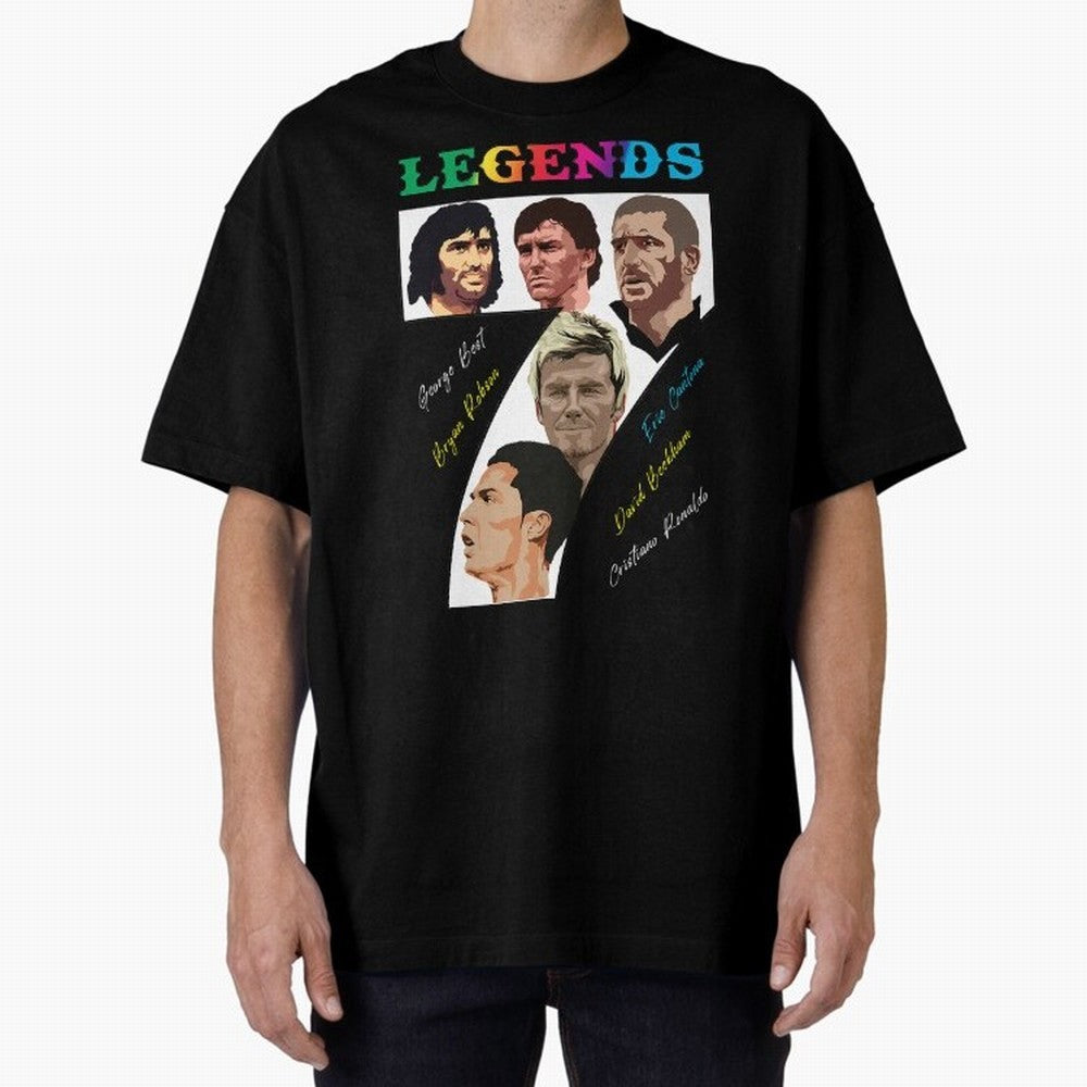 LEGENDS OF FOOTBALL Oversized T-Shirt Embrace Global Football Passion for FIFA World Cup 2026, Featuring Neymar, Spain and Netherlands, Sports Nostalgia, International Competition, Famous Players and Unforgettable Victories; Perfect for Fans,
