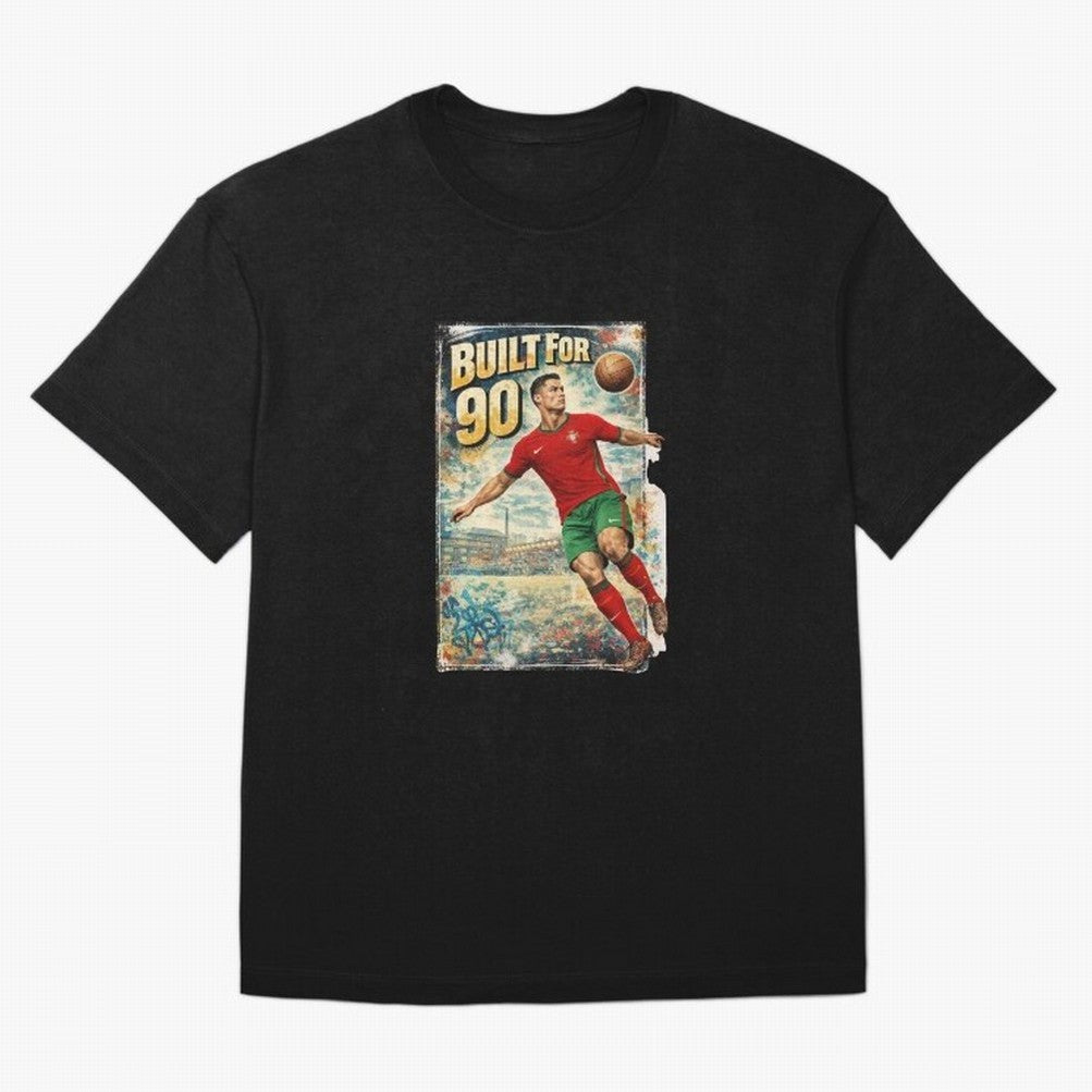 Built For 90 ¨C Vintage Football Streetwear Poster Oversized T-Shirt Join the Countdown to FIFA World Cup 2026 USA Canada Mexico for Fans of Mbappe and England, Bringing Champion Mindset, Group Stage Buzz, Knockout Tension and Passionate Fan