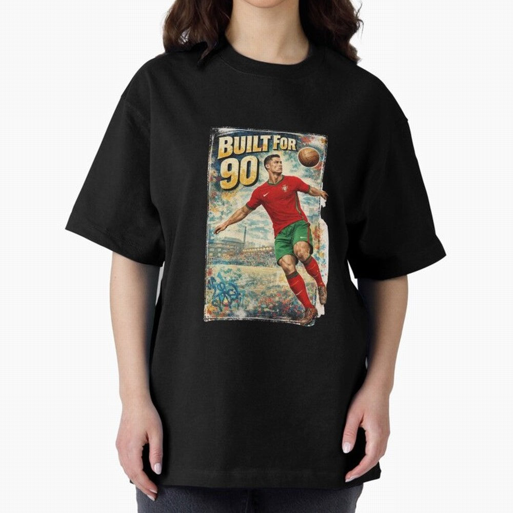 Built For 90 ¨C Vintage Football Streetwear Poster Oversized T-Shirt Join the Countdown to FIFA World Cup 2026 USA Canada Mexico for Fans of Mbappe and England, Bringing Champion Mindset, Group Stage Buzz, Knockout Tension and Passionate Fan