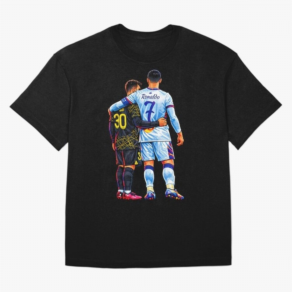 2 GOATS Oversized T-Shirt Bring Match Day Fire to the FIFA World Cup 2026 Group Stage Journey through Messi, CR7 and Mbappe Highlights, Argentina, France and Brazil Pride, Fan Favorite Moments, National Team Passion, Big Match Drama and Soccer