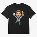 Messi Campion Caricatur Oversized T-Shirt Feel the Heartbeat of FIFA World Cup 2026 Capturing Messi, Neymar and Mbappe, Germany Energy, Classic Soccer Heritage, Championship Pressure, Fan Loyalty and International Pride; Ideal for Fans Who Follow