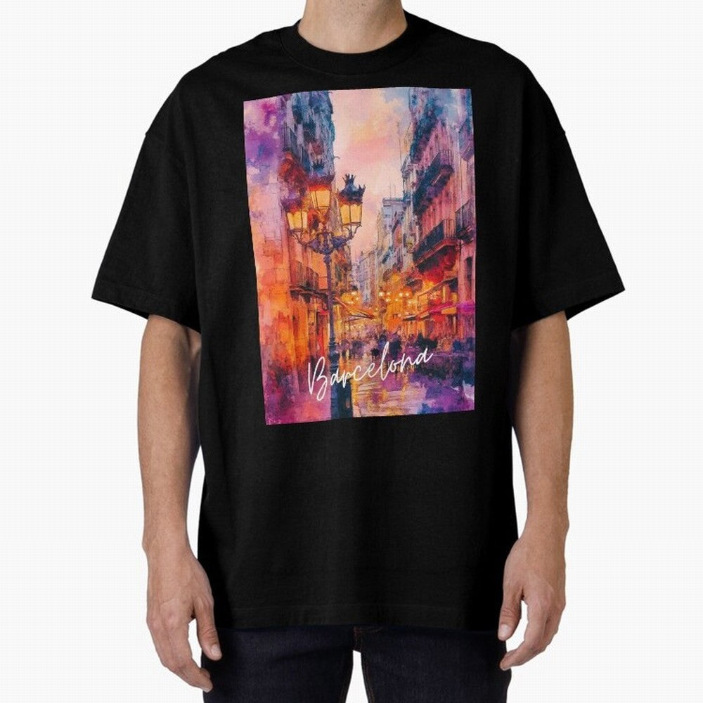 Barcelona Oversized T-Shirt Show Your Tournament Heart for the FIFA World Cup 2026 Journey through Mbappe Highlights, Spain Pride, Worldwide Fan Energy, Dramatic Goals, Stadium Lights and Championship Celebrations; Ideal for Football Dads, Football