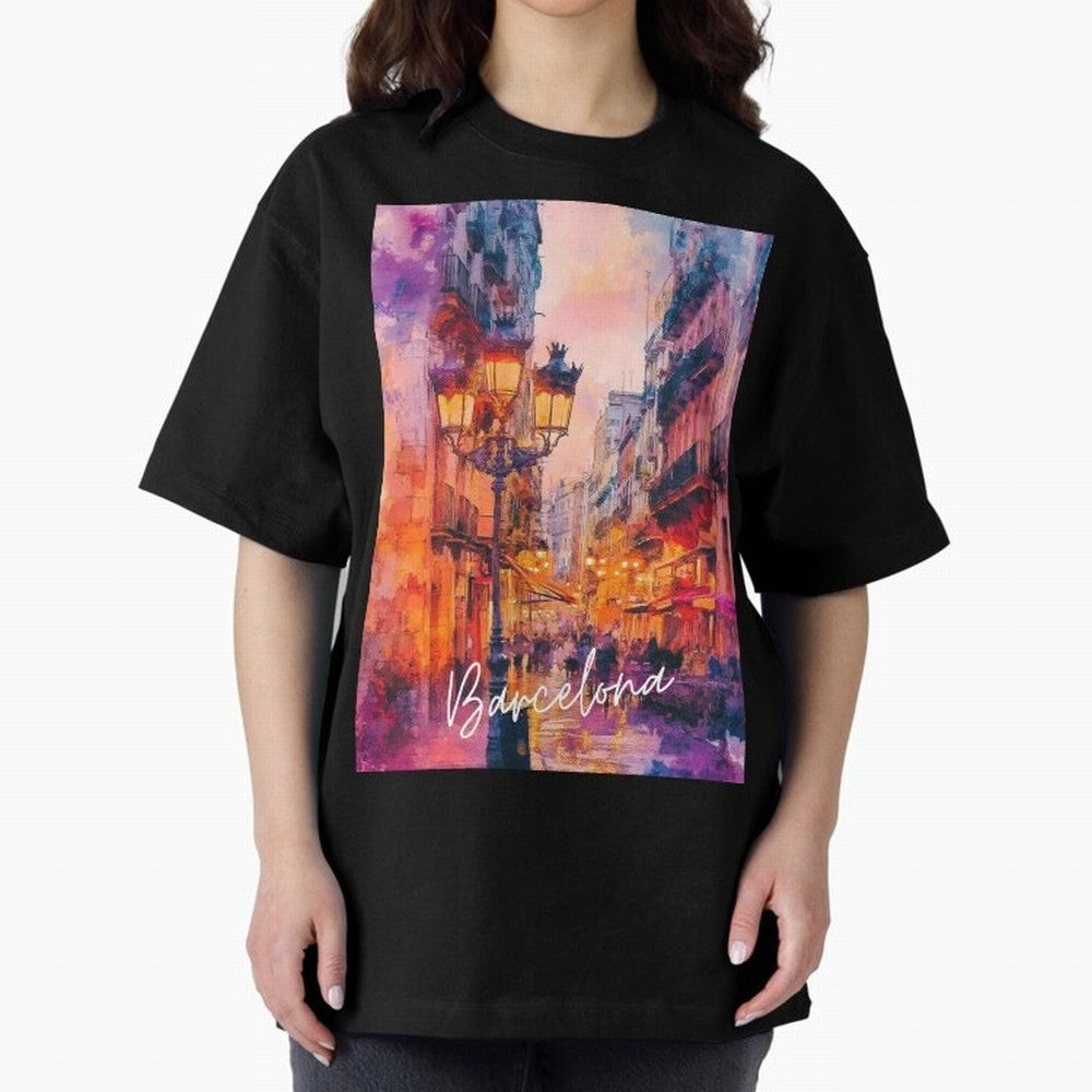 Barcelona Oversized T-Shirt Show Your Tournament Heart for the FIFA World Cup 2026 Journey through Mbappe Highlights, Spain Pride, Worldwide Fan Energy, Dramatic Goals, Stadium Lights and Championship Celebrations; Ideal for Football Dads, Football