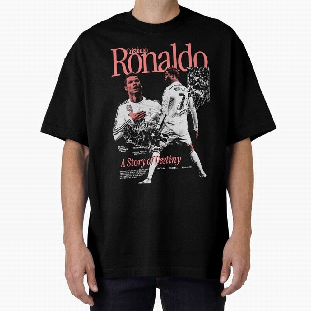 CR7 Cristiano Oversized T-Shirt Follow the Final Road of FIFA World Cup 2026 Group Stage for Fans of Messi and Cristiano Ronaldo and Portugal, Bringing Stadium Chants, National Pride, Trophy Dreams and Unforgettable Football Memories; Ideal for