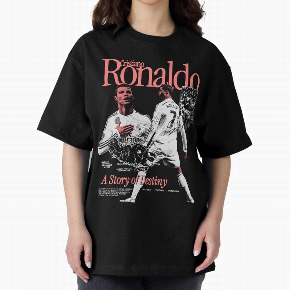 CR7 Cristiano Oversized T-Shirt Follow the Final Road of FIFA World Cup 2026 Group Stage for Fans of Messi and Cristiano Ronaldo and Portugal, Bringing Stadium Chants, National Pride, Trophy Dreams and Unforgettable Football Memories; Ideal for