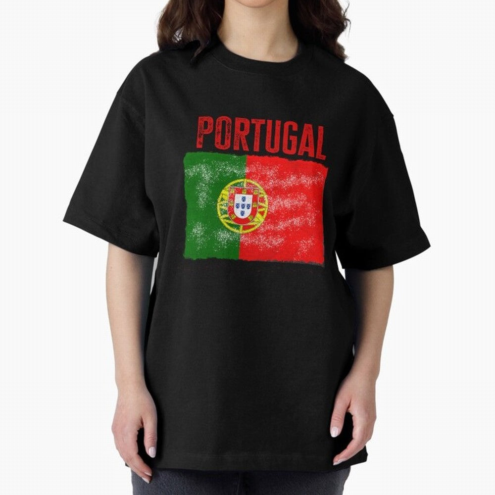 Portugal Oversized T-Shirt Honor Global Football Passion for FIFA World Cup 2026 USA Canada Mexico, Built around Cristiano Ronaldo, France, Tournament Hype, Historic Matchups, Family Viewing Parties and Global Sports Pride; Ideal for Passionate