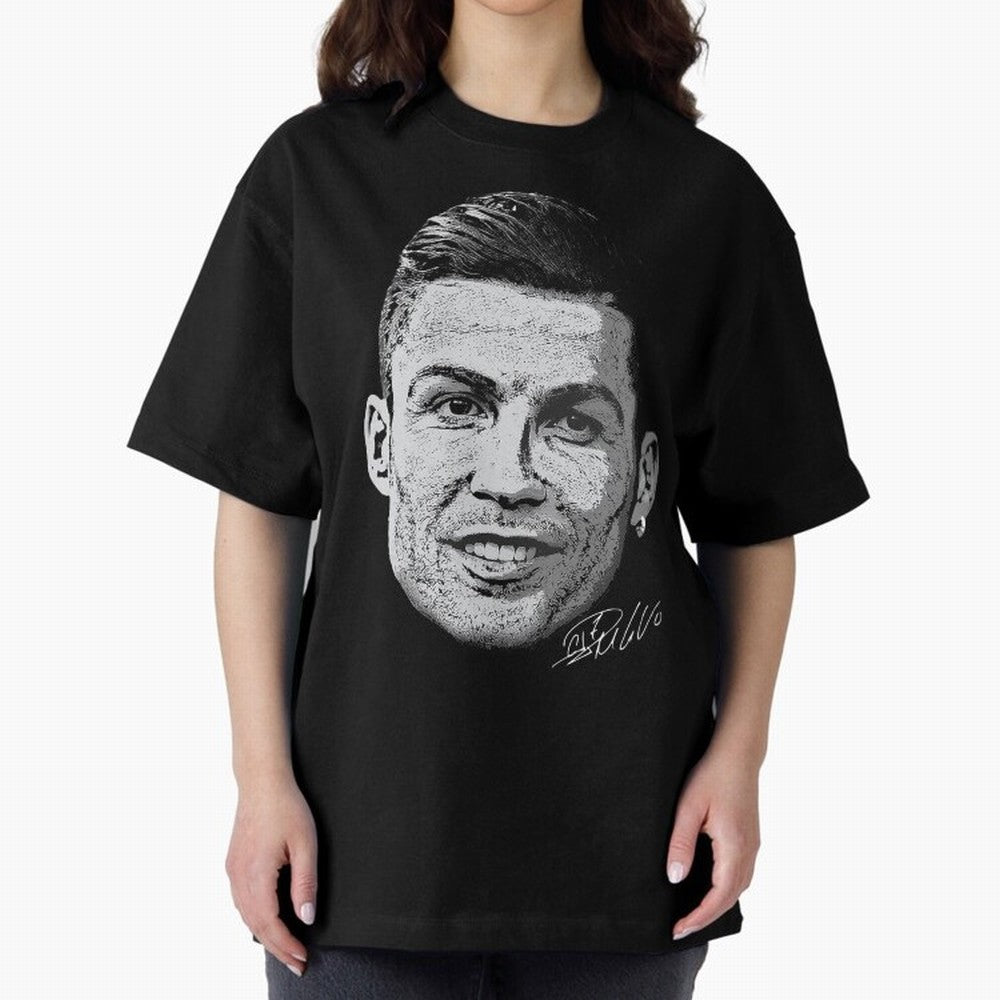 Cristiano Ronaldo Signed Oversized T-Shirt Carry National Pride through the FIFA World Cup 2026 Journey through Haaland Highlights, England Pride, Retro Football Energy, Iconic Rivalries, Trophy Chase Drama and Stadium Atmosphere; Perfect for