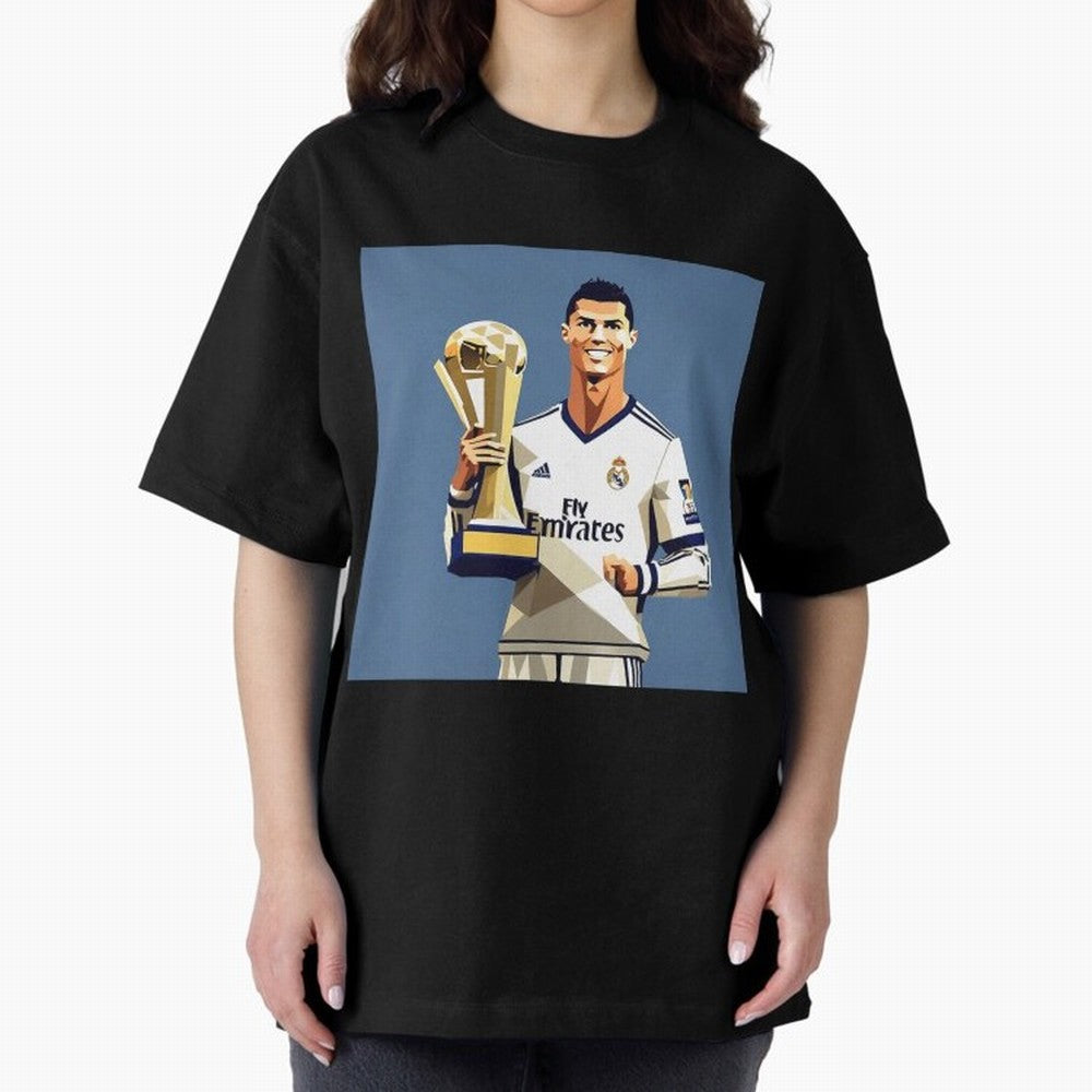 Cristiano Ronaldo Cr7 The Best Artwork Futbol Soccer Oversized T-Shirt Follow Every Goal of FIFA World Cup 2026 for Fans of Mbappe and Brazil, Bringing Global Supporter Spirit, Legendary Goals, National Colors and Tournament Celebration; Perfect