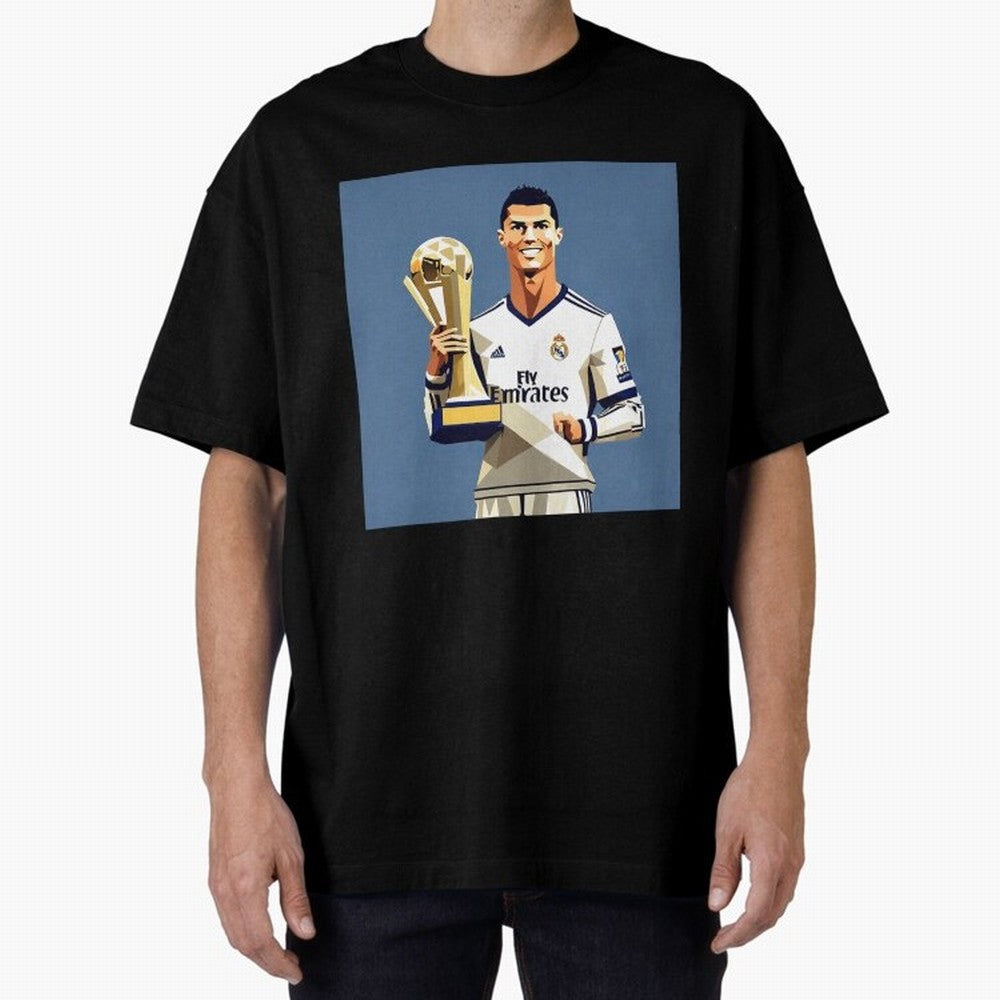 Cristiano Ronaldo Cr7 The Best Artwork Futbol Soccer Oversized T-Shirt Follow Every Goal of FIFA World Cup 2026 for Fans of Mbappe and Brazil, Bringing Global Supporter Spirit, Legendary Goals, National Colors and Tournament Celebration; Perfect