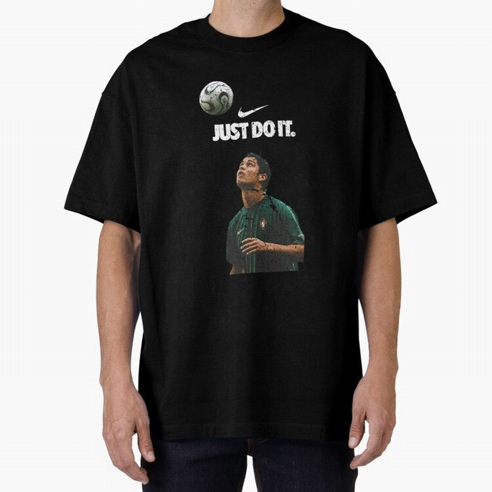 Cristiano Ronaldo Just Do It Oversized T-Shirt Celebrate Football Heritage in Match Day Hype around FIFA World Cup 2026 Group Stage, Mbappe, Netherlands, Worldwide Fan Energy, Dramatic Goals, Stadium Lights and Championship Celebrations; Perfect