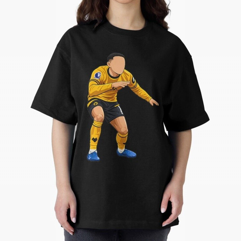Matheus Cunha Goal Celebration Dance Oversized T-Shirt Celebrate Global Passion for FIFA World Cup 2026 Driven by Haaland and Mbappe, Spain and Netherlands Energy, Sports Nostalgia, International Competition, Famous Players and Unforgettable