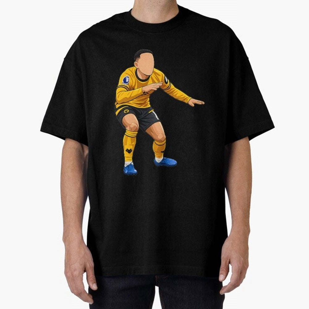 Matheus Cunha Goal Celebration Dance Oversized T-Shirt Celebrate Global Passion for FIFA World Cup 2026 Driven by Haaland and Mbappe, Spain and Netherlands Energy, Sports Nostalgia, International Competition, Famous Players and Unforgettable