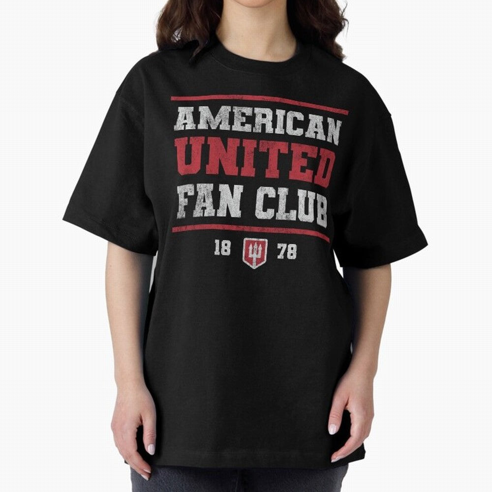 American United Fan Club Oversized T-Shirt Represent Fans Who Live for the FIFA World Cup 2026 Journey through Messi, CR7 and Mbappe Highlights, Argentina, France and Brazil Pride, Football Passion, Legendary Performances, Festival Vibes and