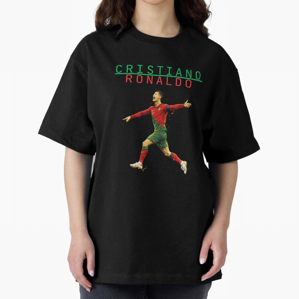 Ronaldo Oversized T-Shirt Carry the Colors and Pride of Match Day Hype around FIFA World Cup 2026 USA Canada Mexico, Haaland and Mbappe, France and Portugal, Worldwide Fan Energy, Dramatic Goals, Stadium Lights and Championship Celebrations; Ideal