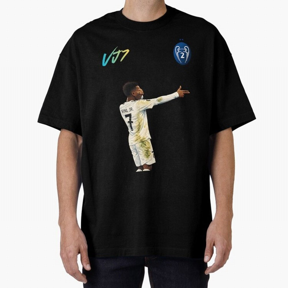 Vini Jr Oversized T-Shirt Back Your Heroes with FIFA World Cup 2026 Group Stage Made for Messi, Neymar and Mbappe, Spain and Netherlands Energy, Goal Celebration Energy, Supporter Heritage, Football Icons and Worldwide Tournament Joy; Made for