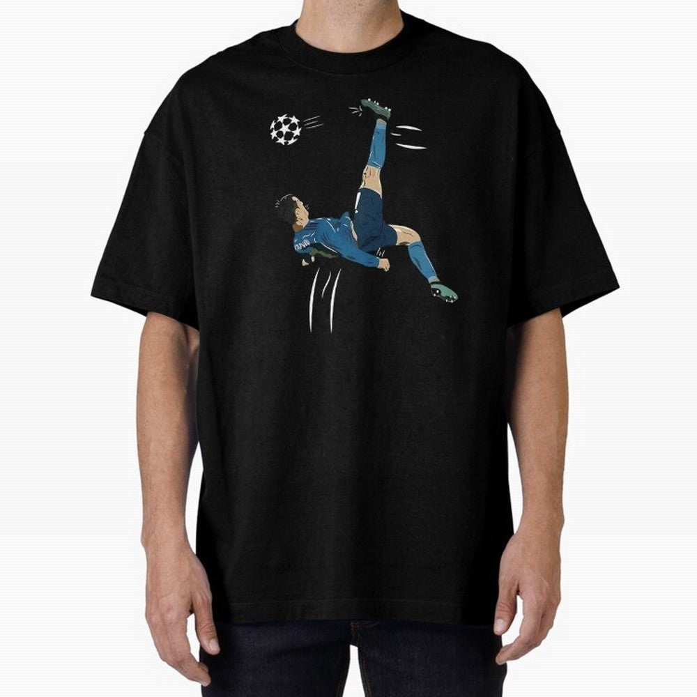 Cristiano Ronaldo Bicycle Kick Oversized T-Shirt Celebrate Football Dreams Across FIFA World Cup 2026 USA Canada Mexico for Fans of Cristiano Ronaldo and Germany, Bringing Football Passion, Legendary Performances, Festival Vibes and Supporter