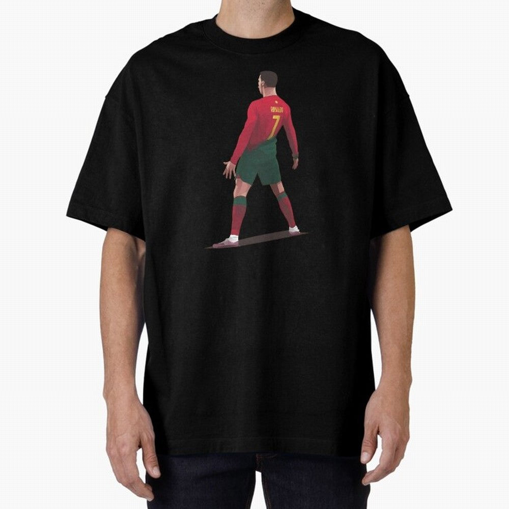 CR7 Celebration Pose Oversized T-Shirt Show Match Day Excitement for Global Football Passion for FIFA World Cup 2026, Made for CR7, Argentina, France and Brazil, Match Day Excitement, Supporter Culture, Golden Goals and Global Football Passion;