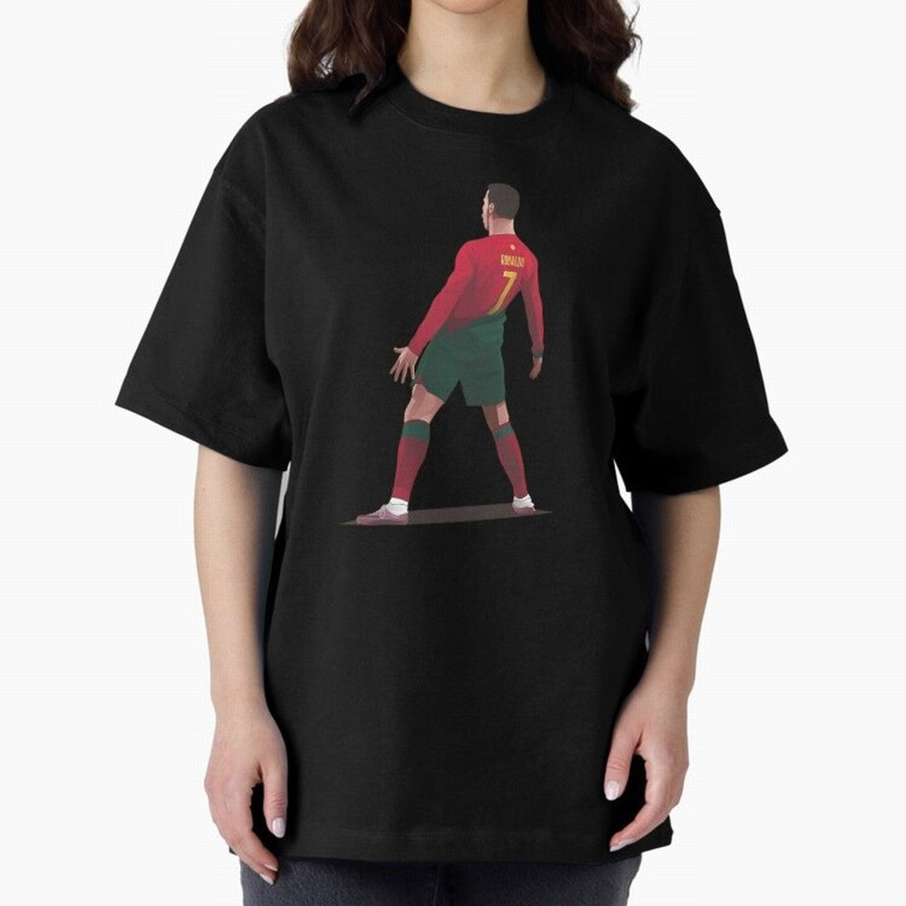 CR7 Celebration Pose Oversized T-Shirt Show Match Day Excitement for Global Football Passion for FIFA World Cup 2026, Made for CR7, Argentina, France and Brazil, Match Day Excitement, Supporter Culture, Golden Goals and Global Football Passion;