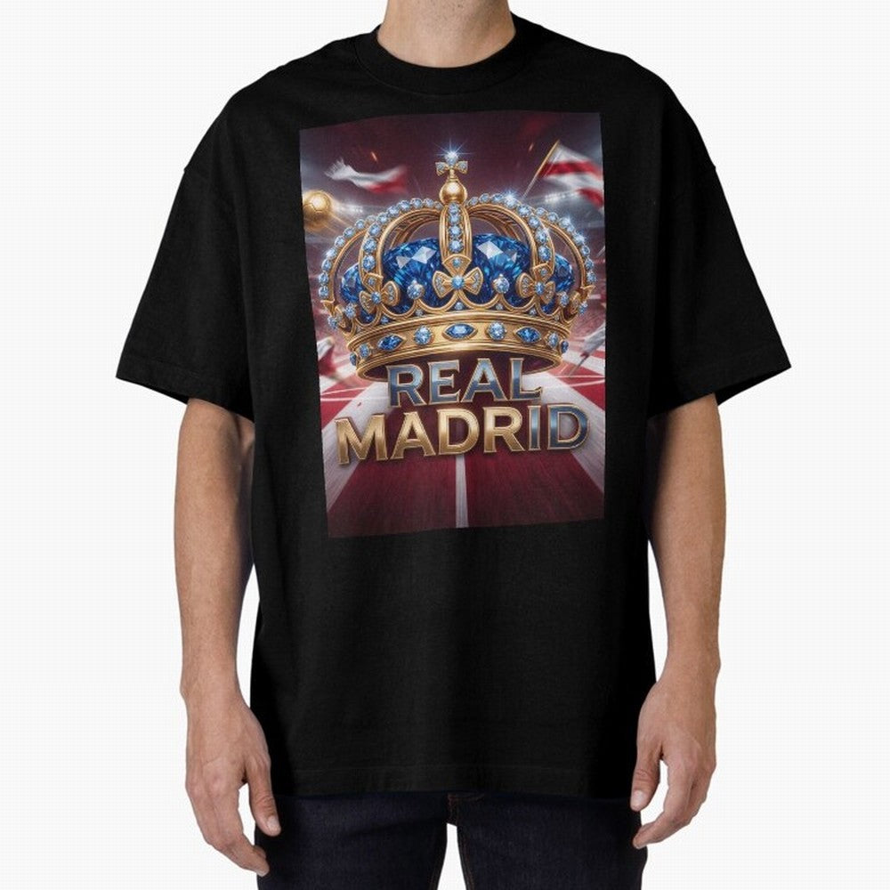 The Diamond of Real Madrid Oversized T-Shirt Remember Iconic Moments from FIFA World Cup 2026 Group Stage Driven by CR7 and Messi, France and Portugal Energy, Global Supporter Spirit, Legendary Goals, National Colors and Tournament Celebration;