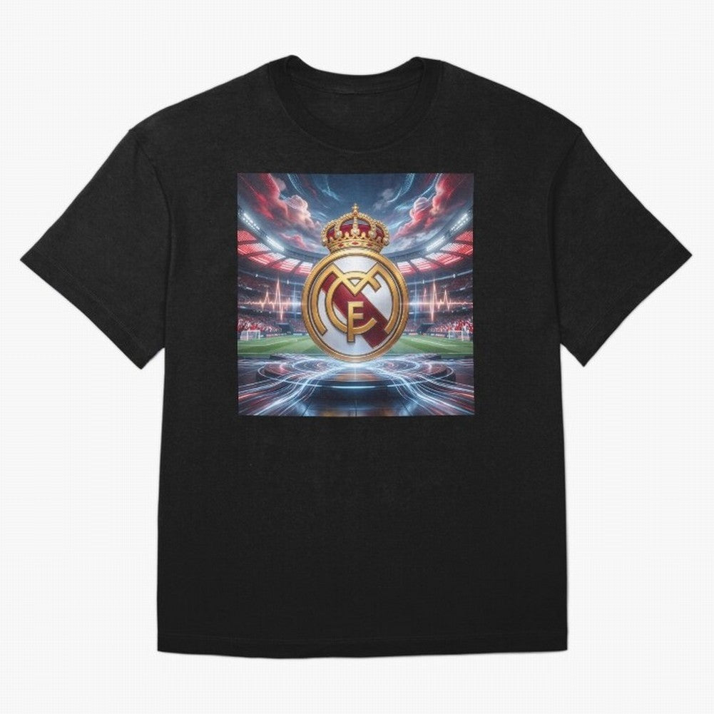 Los Campeones del Bernab¨¦u Oversized T-Shirt Celebrate the Road through Global Football Passion for FIFA World Cup 2026 Group Stage, Inspired by Messi and Cristiano Ronaldo, Brazil, Portugal and Argentina, Vintage Soccer Flavor, Modern Football