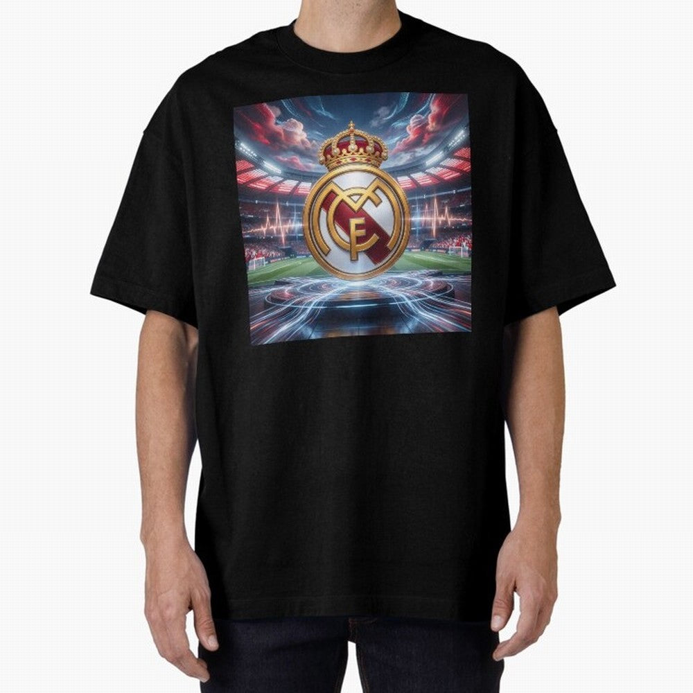 Los Campeones del Bernab¨¦u Oversized T-Shirt Celebrate the Road through Global Football Passion for FIFA World Cup 2026 Group Stage, Inspired by Messi and Cristiano Ronaldo, Brazil, Portugal and Argentina, Vintage Soccer Flavor, Modern Football