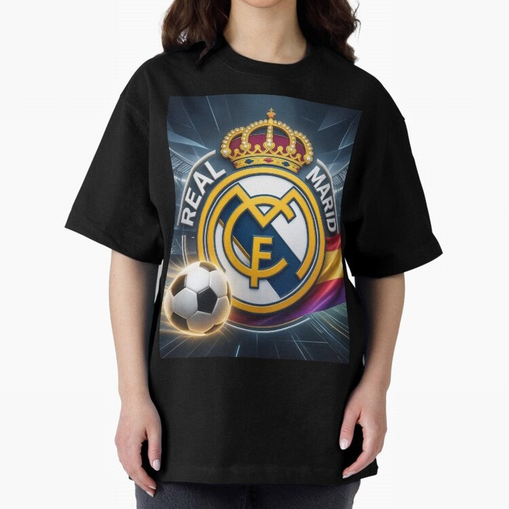 Pelot¨®n Real Madrid Oversized T-Shirt Spotlight Global Football Passion for FIFA World Cup 2026 Group Stage, Centered on Haaland and Mbappe, Spain and Netherlands, Stadium Chants, National Pride, Trophy Dreams and Unforgettable Football Memories;
