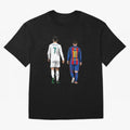 Cristiano Ronaldo And Messi Oversized T-Shirt Show Match Day Excitement for Global Football Passion for FIFA World Cup 2026 Group Stage, Capturing Haaland and Mbappe, Argentina, France and Brazil, Vintage Soccer Flavor, Modern Football Stars,