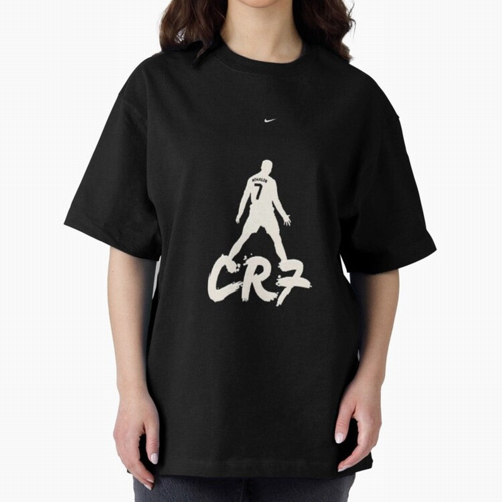 Cristiano Ronaldo CR7 Minimalist Silhouette Football Art Oversized T-Shirt Bring Supporter Culture to Match Day Hype around FIFA World Cup 2026, CR7 and Messi, Spain, Stadium Memories, Football Loyalty, International Chants and Championship