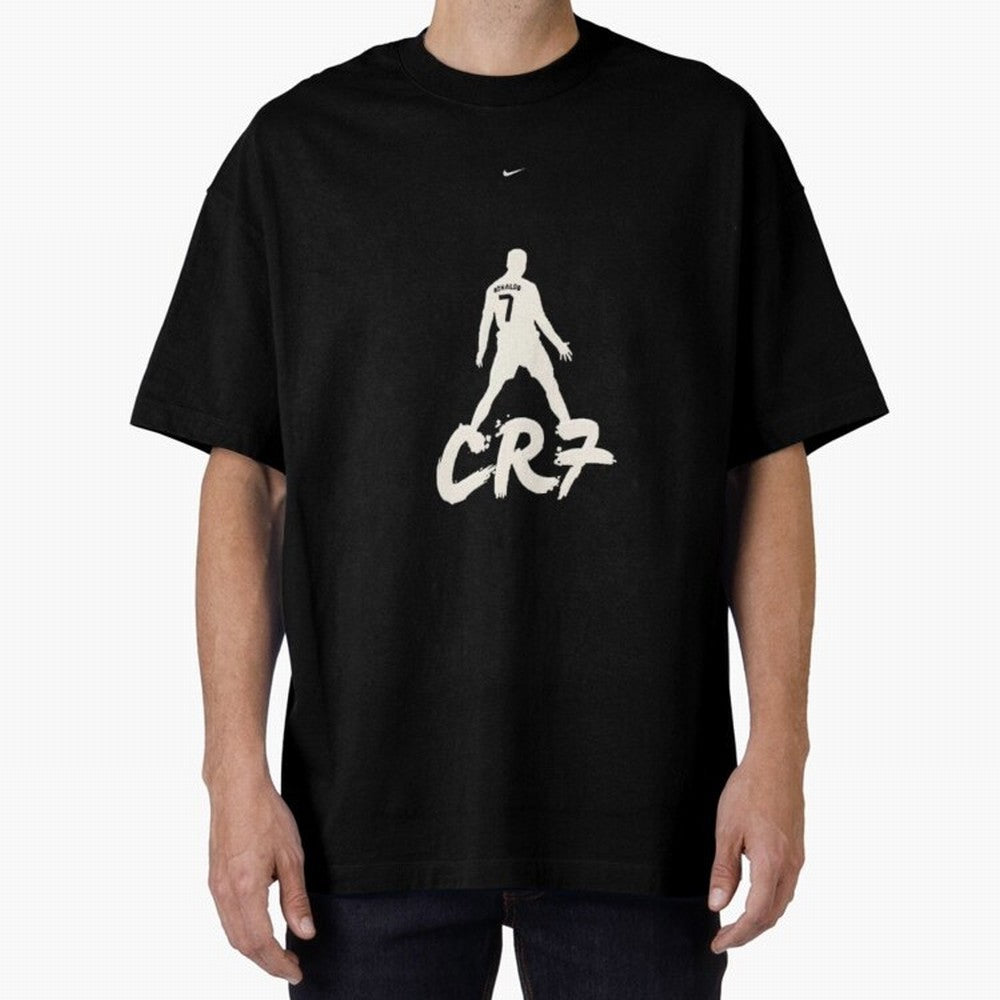 Cristiano Ronaldo CR7 Minimalist Silhouette Football Art Oversized T-Shirt Bring Supporter Culture to Match Day Hype around FIFA World Cup 2026, CR7 and Messi, Spain, Stadium Memories, Football Loyalty, International Chants and Championship
