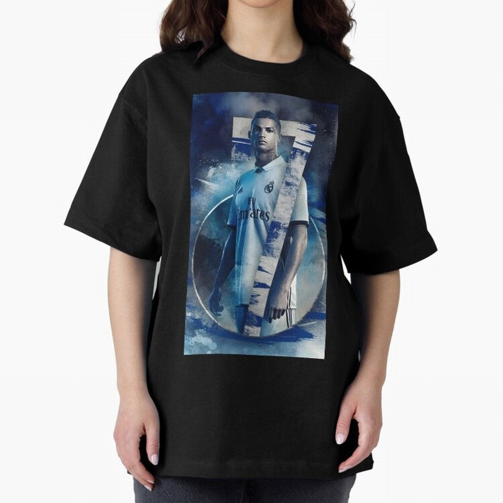 Cr7 art design wallpaper Oversized T-Shirt Celebrate Rivalries and Pride in the FIFA World Cup 2026 Journey through Messi Highlights, France Pride, Goal Celebration Energy, Supporter Heritage, Football Icons and Worldwide Tournament Joy; Ideal for