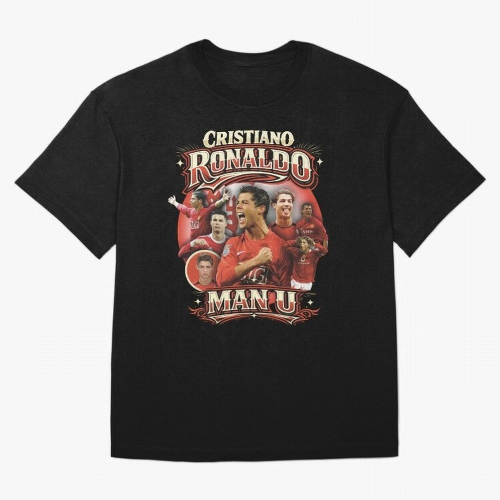 Cristiano Ronaldo Manchester United Oversized T-Shirt Bring Stadium Energy to FIFA World Cup 2026 Highlighting Messi, Brazil, Portugal and Argentina Energy, Championship Spirit, Famous Goals, Roaring Crowds and International Football Unity; Ideal