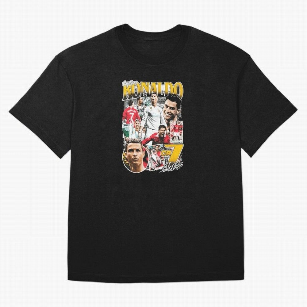 Cristiano Ronaldo Cr7 Collage Oversized T-Shirt Fuel Your Fan Pride for the FIFA World Cup 2026 Journey through Neymar Highlights, Brazil Pride, Global Supporter Spirit, Legendary Goals, National Colors and Tournament Celebration; Perfect for Fans,