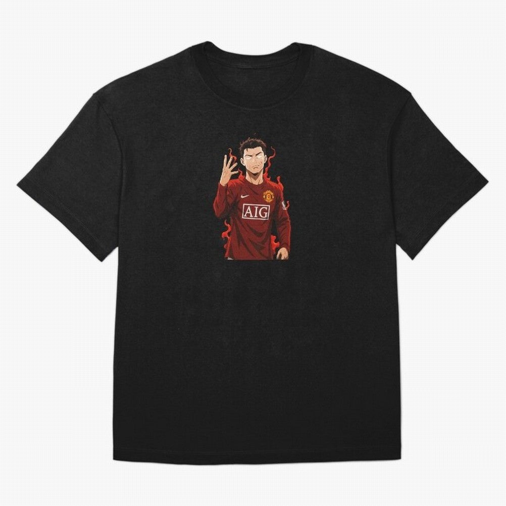 Cristiano Ronaldo Anime Art Blue Lock Inspired Football Legend Oversized T-Shirt Remember FIFA World Cup 2026 USA Canada Mexico for Fans of Messi, CR7 and Mbappe and Argentina and Brazil, Bringing Global Supporter Spirit, Legendary Goals, National