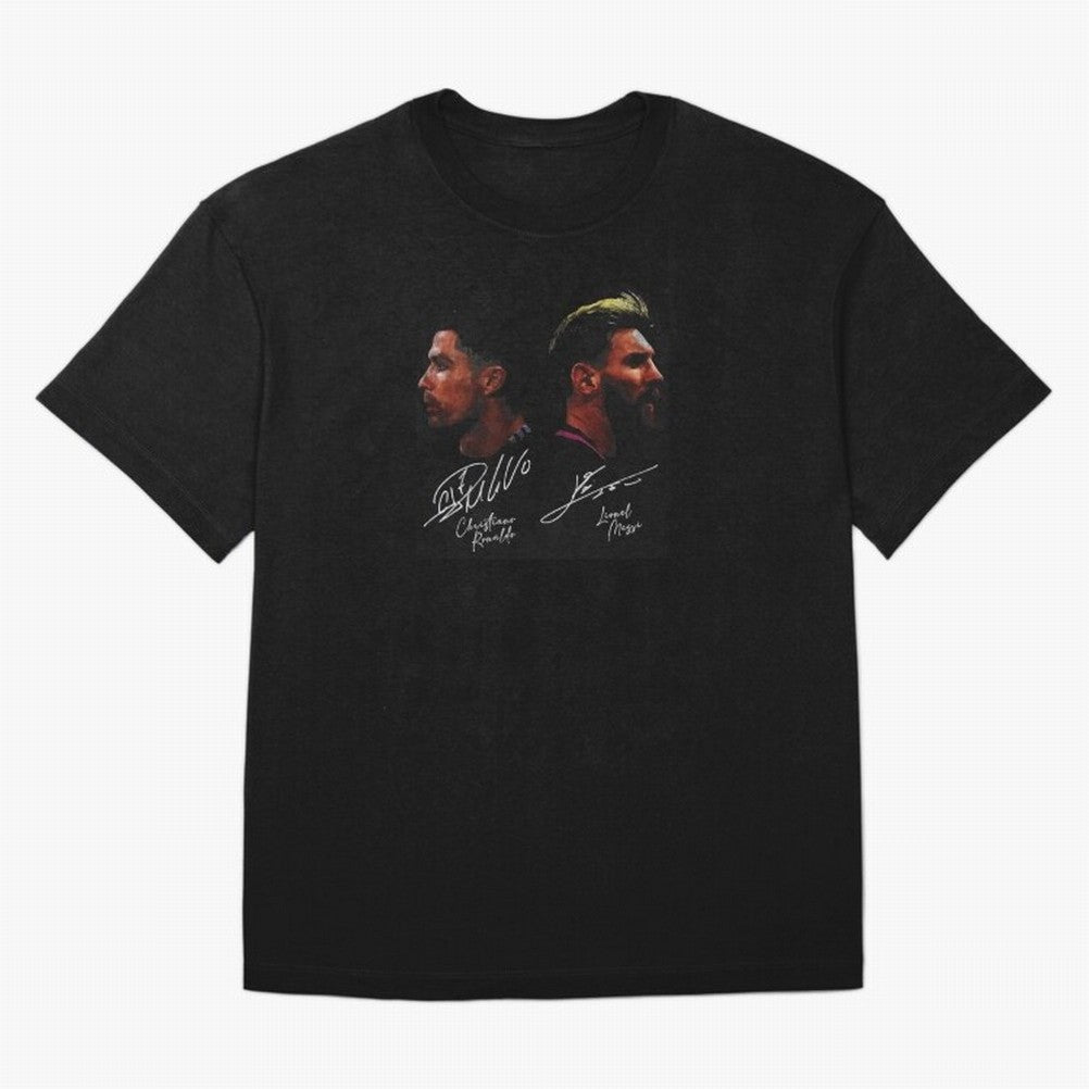 Cristiano Ronaldo & Lionel Messi Signature Oversized T-Shirt Carry the Colors and Pride of the FIFA World Cup 2026 Journey through Neymar Highlights, Portugal, Spain and Germany Pride, Football Passion, Legendary Performances, Festival Vibes and