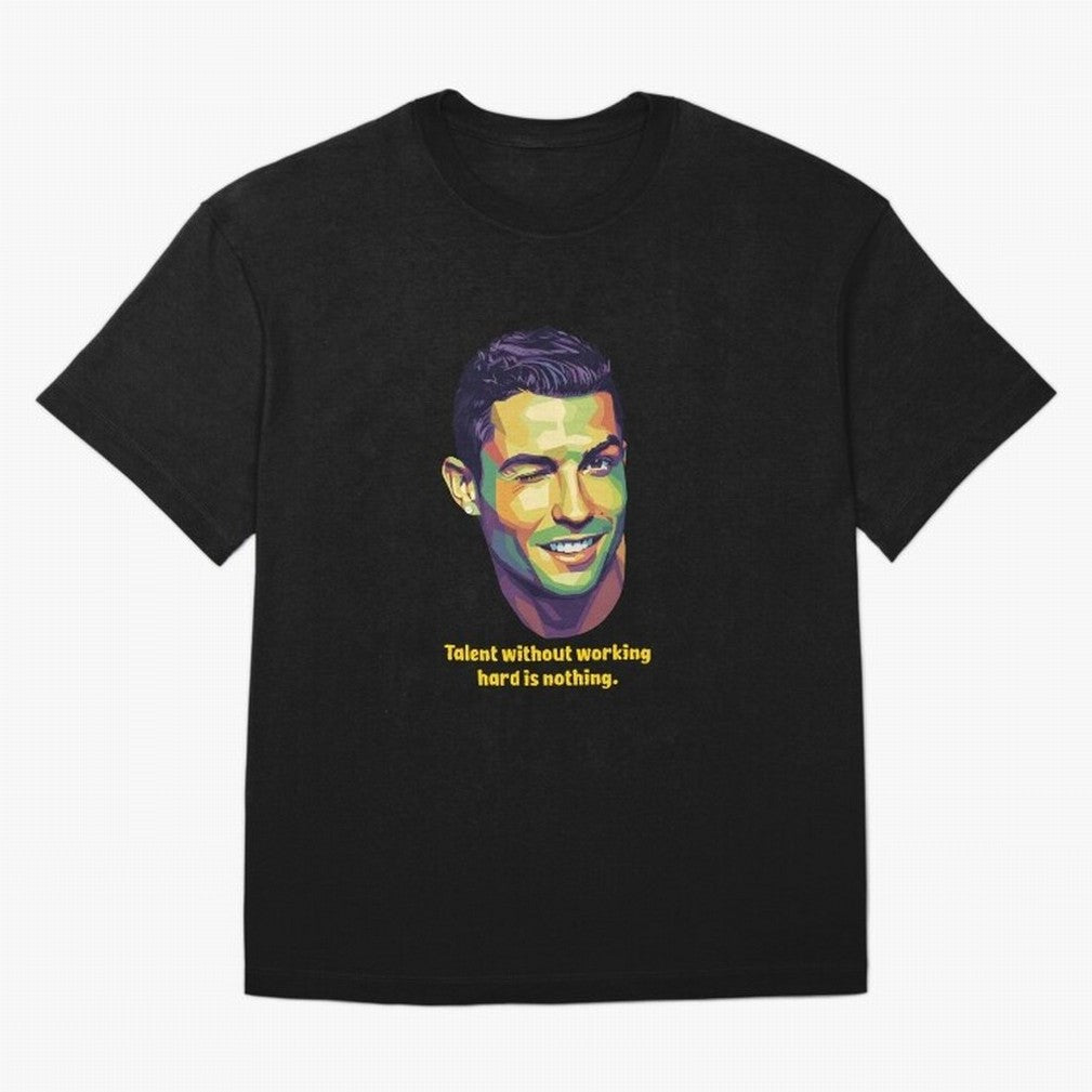 Cristiano Ronaldo Quotes Oversized T-Shirt Carry the Dream of FIFA World Cup 2026 Group Stage Spirit, Featuring France and Portugal, Haaland, Worldwide Fan Energy, Dramatic Goals, Stadium Lights and Championship Celebrations; Perfect for Fans,